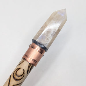 Lunar Moonstone Crystal Smudge Wand