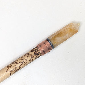 Leo Zodiac Crystal Smudge Wand