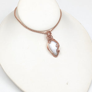 White Moonstone Swirl Pendant