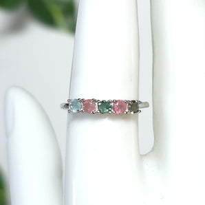 Tourmaline Band Stainless steel Adjustable Ring
