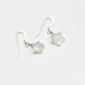 Moonstone Star Sterling Silver Earrings