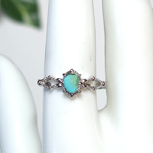 Turquoise Stainless Steel Adjustable Ring