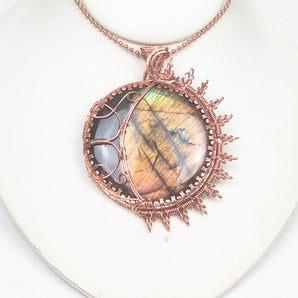 Labradorite Sun and Moon Pendant
