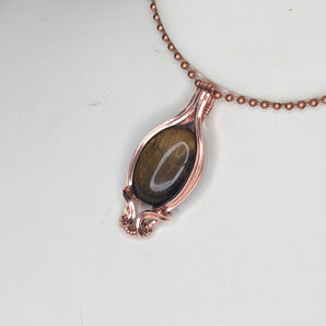 Tigers Eye Copper Pendant