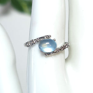 Jadeite Stainless Steel Adjustable Ring