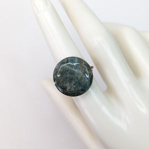 Large Coin Crystal Ring Customizable