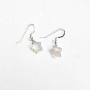 Moonstone Star Sterling Silver Earrings