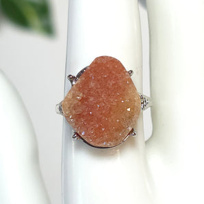 Raw Sunstone Stainless Steel Adjustable Ring