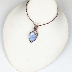 Blue Lace Agate Swirl Pendant