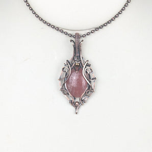 Rhodochrosite Filigree Pendant