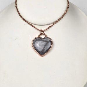 Silver Sheen Obsidian Heart alchemy pendant