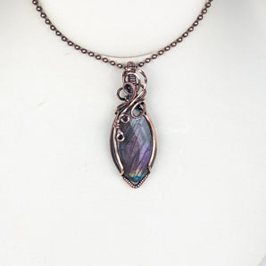Purple Labradorite Swirls Pendant