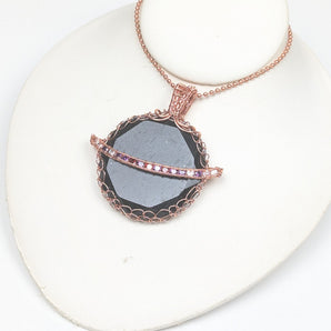 Black Tourmaline Saturn Pendant