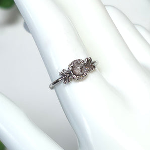 Garden Quartz Decorative Stainless Steel Adjustable Ring