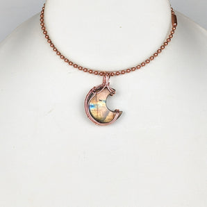Mini Labradorite Moon Pendant