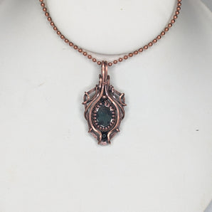 Pyrite In matrix Copper Shield Pendant