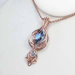 Tourmaline Rainbow Moonstone and Topaz Ethereal Pendant