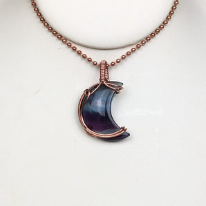 Fluorite Moon Pendant