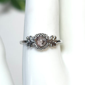 Garden Quartz Decorative Stainless Steel Adjustable Ring