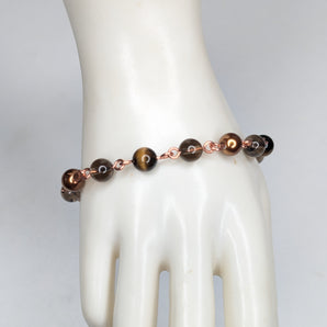 Tigers Eye and Smoky Quartz Grounding and Protection Bracelet