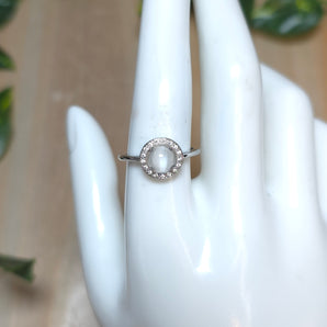 Selenite Stainless steel Adjustable Ring