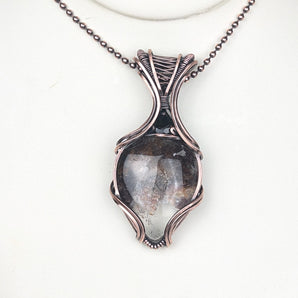 Garden Quartz and Smoky Quartz Copper Pendant