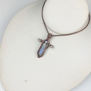 Rainbow Moonstone Sword Pendant