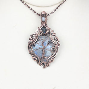 Rainbow Moonstone and Labradorite Tree of life