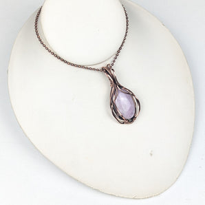 Kunzite Copper Flow Pendant