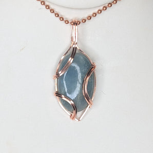 Simple Aquamarine Copper Pendant