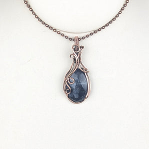 Iolite Copper Pendant