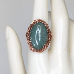 Green Aventurine Gallery Wire Ring