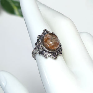 Montana Moss Agate Oval Stainless Steel Adjustable Ring