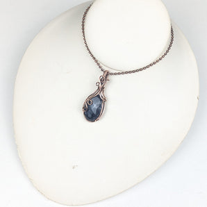 Iolite Copper Pendant