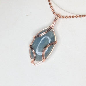 Simple Aquamarine Copper Pendant