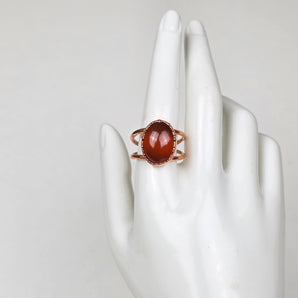Carnelian double band alchemy ring