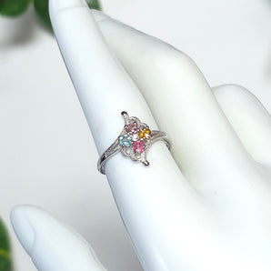Tourmaline Decorative Stainless Steel Adjustable Ring