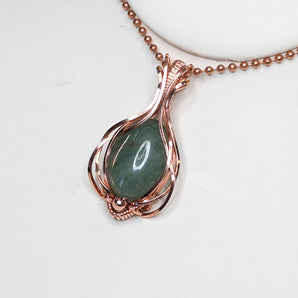 Green Aventurine Copper Pendant