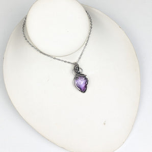 Amethyst Sterling SIlver Swirl Pendant