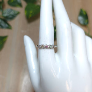 Tourmaline band swirl Stainless steel Adjustable Ring