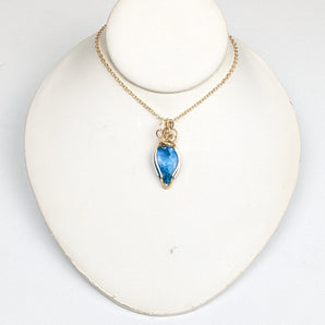 Blue Apatite Gold Filled Swirl Pendant