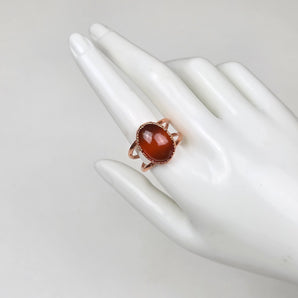 Carnelian double band alchemy ring