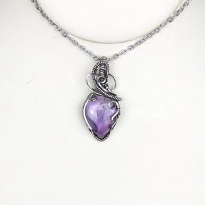 Amethyst Sterling SIlver Swirl Pendant
