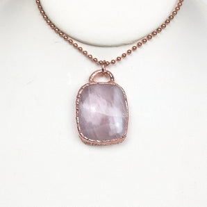 Rose Quartz rectangle Alchemy Pendant
