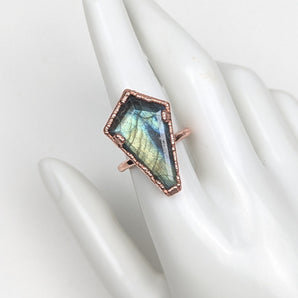 Labradorite Coffin Alchemy ring