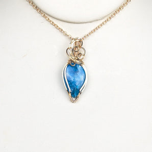 Blue Apatite Gold Filled Swirl Pendant
