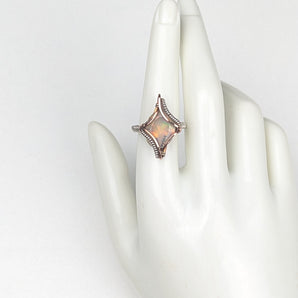 Ethiopian Opal Copper and Sterling Silver Ring