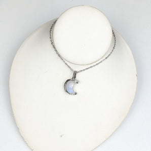 Moonstone Moon Sterling SIlver Pendant