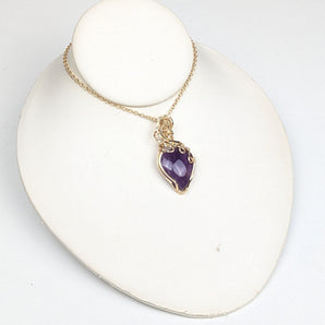 Amethyst Gold Filled Swirl Pendant