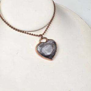 Silver Sheen Obsidian Heart alchemy pendant
